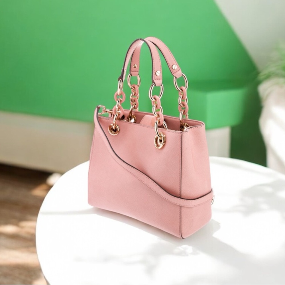 Michael Kors leather chain cross body bag satchel .